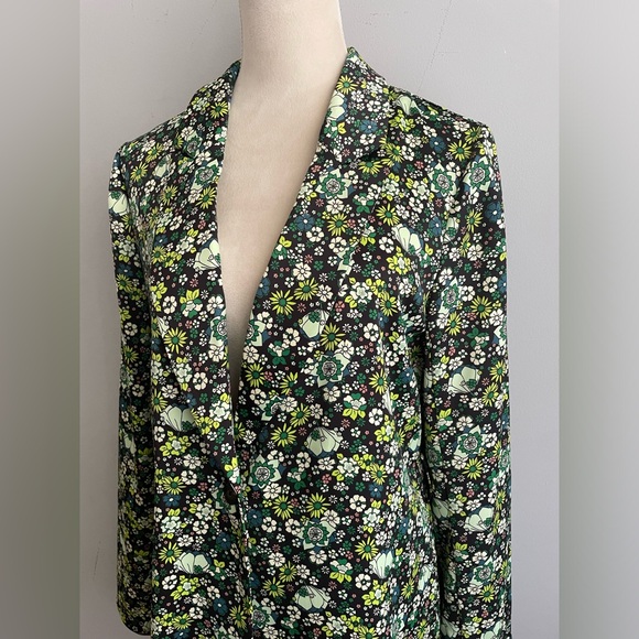 Scotch & Soda Amsterdam Floral Blazer Jacket Relaxed Fit Green Sz M - Picture 2 of 15